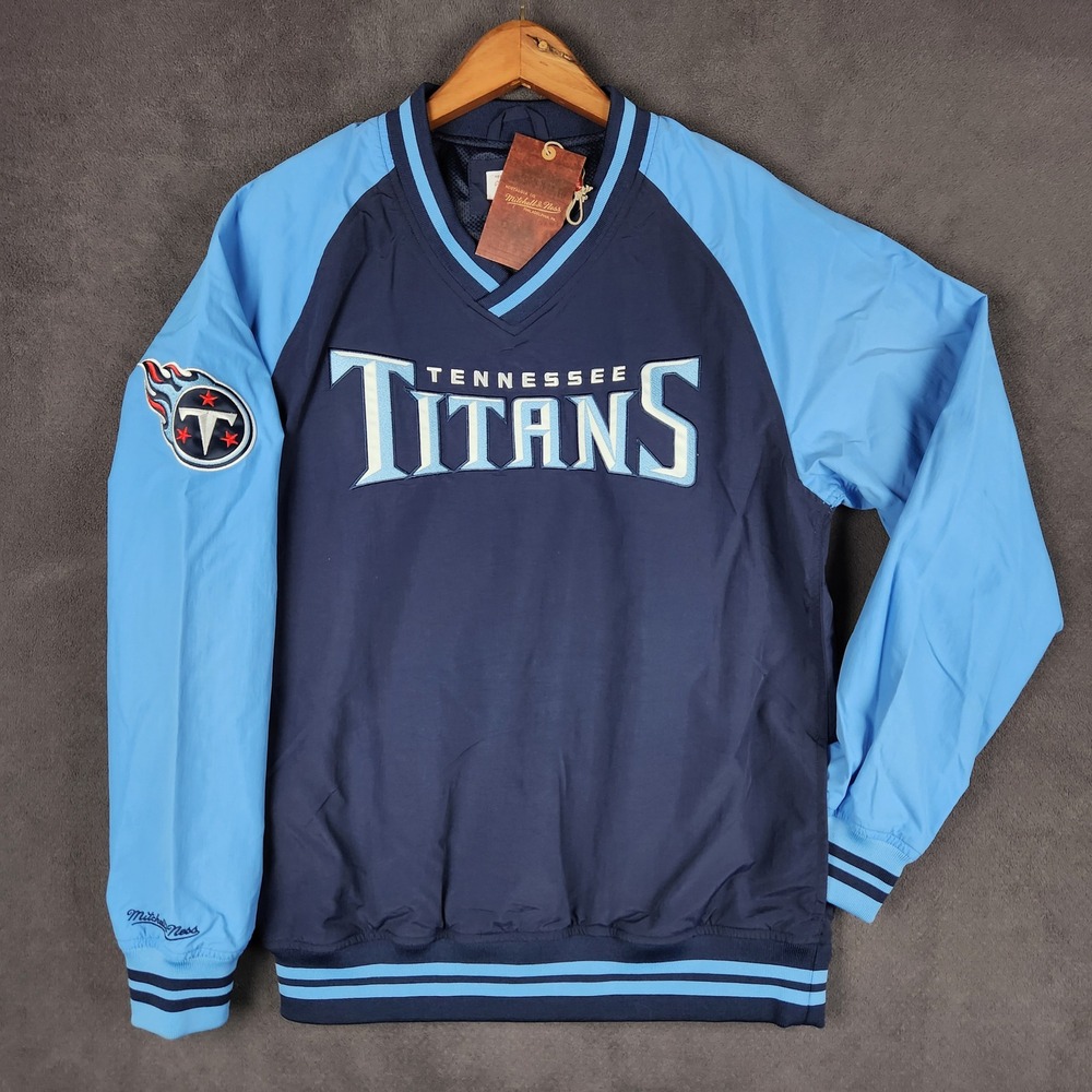 Tennessee‎ Titans Mitchell Ness Pullover Windbreaker Mens Small Navy Embroidered